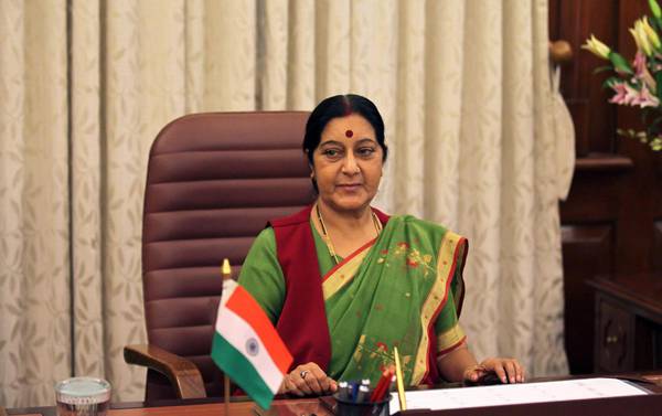 La ministra degli esteri indiana Sushma Swaraj