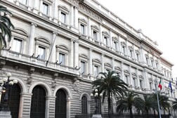 La sede del Banco de Italia, en Via Nazionale, Roma.