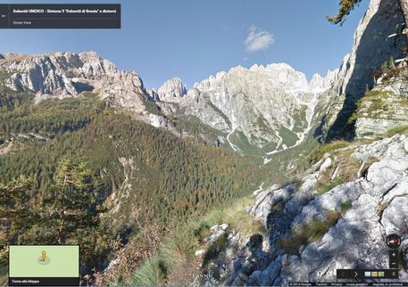 Google Street View scala le Dolomiti © ANSA