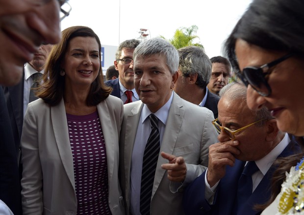 La presidente della Camera Laura Boldrini e il governatore della Puglia Nichi Vendola. © ANSA