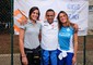 Rachid Berradi (C) accompagnato da altre due 'olimpiche', Simona La Mantina (S) e Vincenza Cal (D) © Ansa