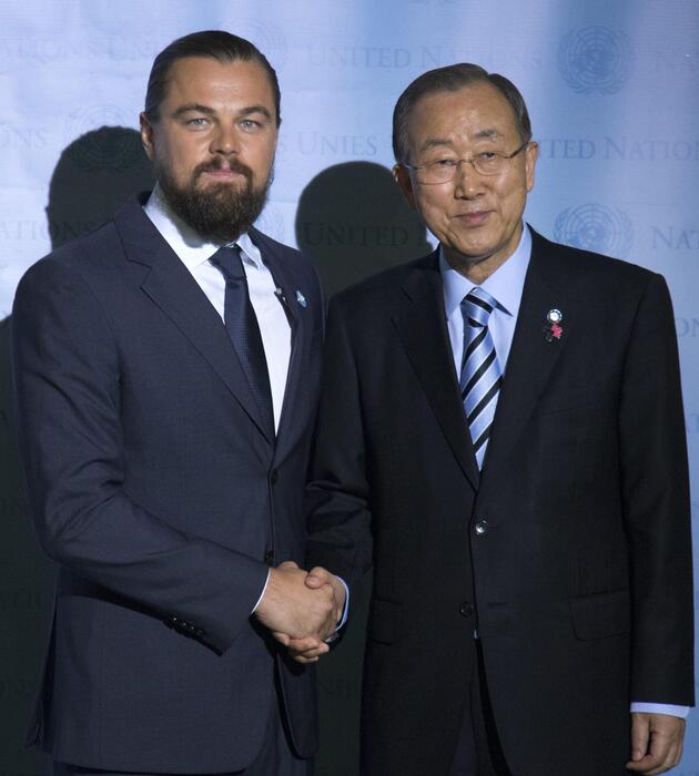 US actor Leonardo DiCaprio receives UN Messenger of Peace doctrine in New York © 