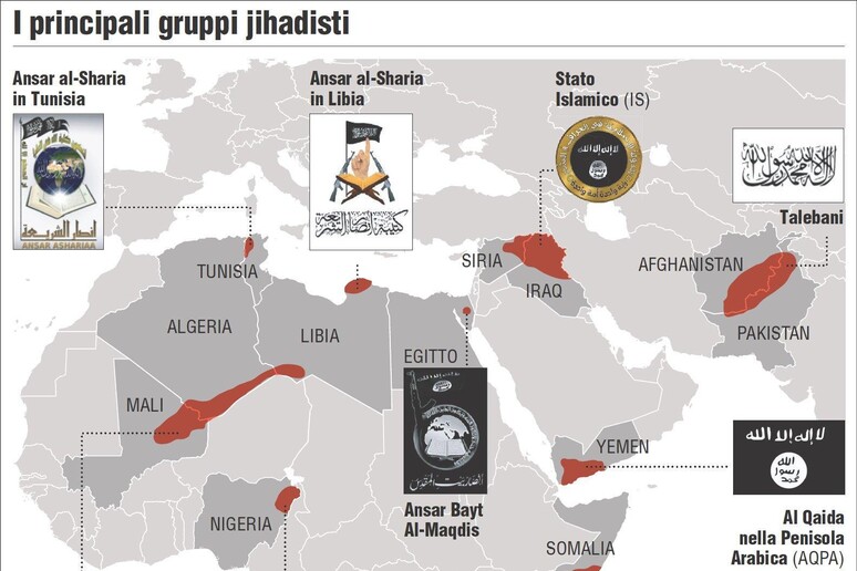 I principali gruppi Jihadisti nel Mondo - RIPRODUZIONE RISERVATA